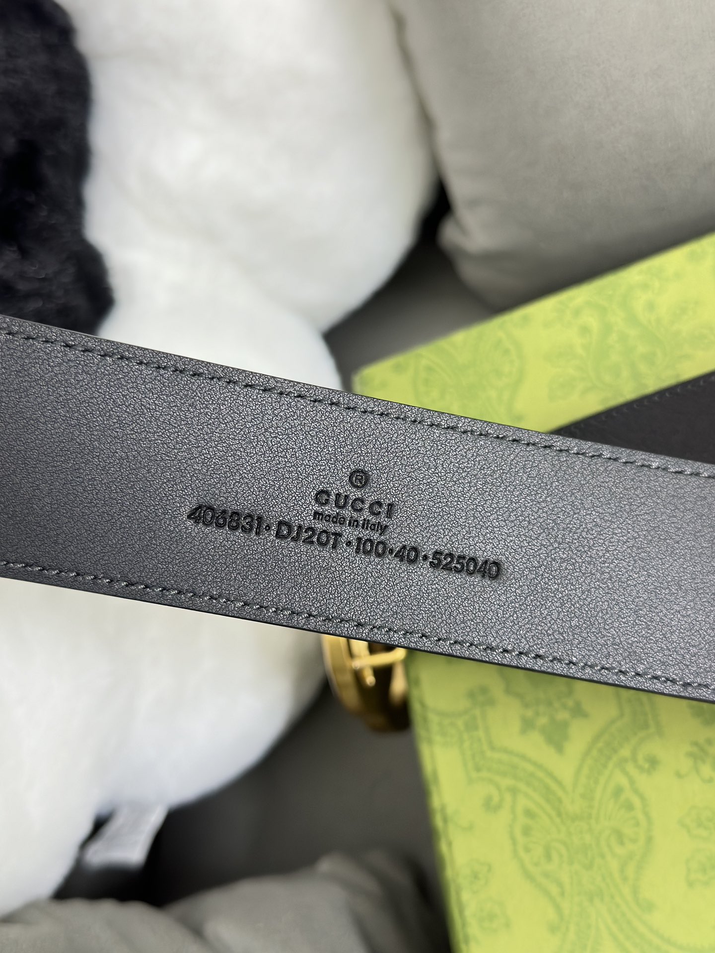 Gucci 古奇 进口牛皮三爪扎纹猪皮纹 宽度4.0cm GG扣