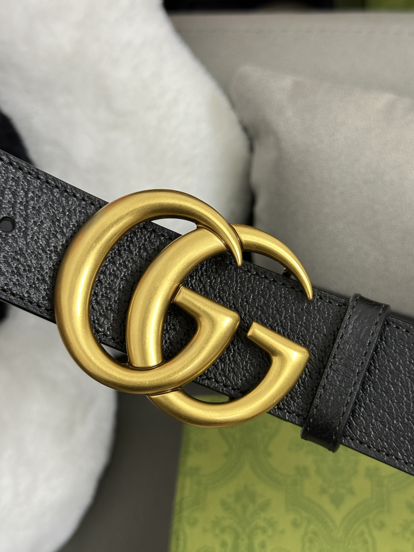Gucci 古奇 进口牛皮三爪扎纹猪皮纹 宽度4.0cm GG扣