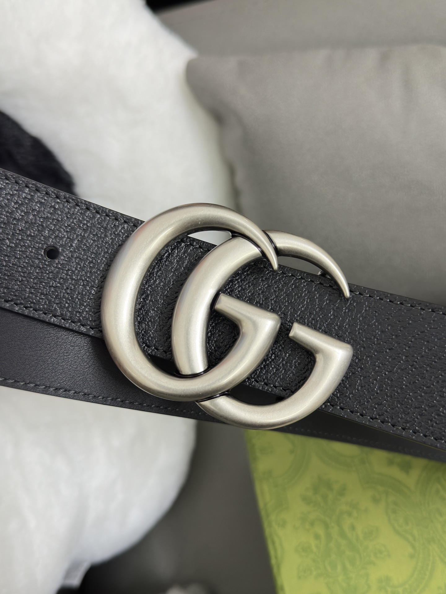 Gucci 古奇 进口牛皮三爪扎纹猪皮纹 宽度4.0cm GG扣