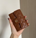 Chanel Classic Flap Bag Wallet Card pack Brown Caramel