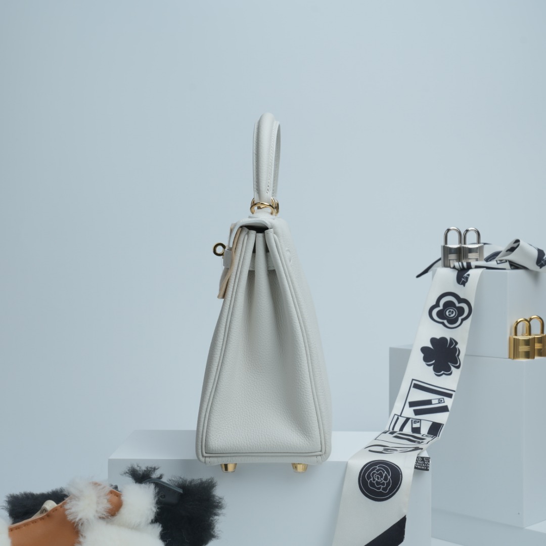 Hermes Kelly White Togo shoulder everyday