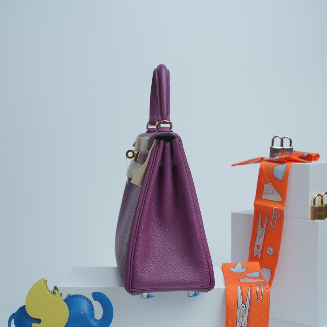 Hermes Kelly Purple Togo leather shoulder everyday