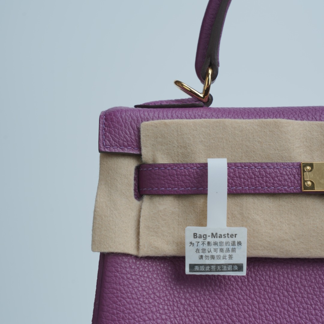 Hermes Kelly Purple Togo leather shoulder everyday