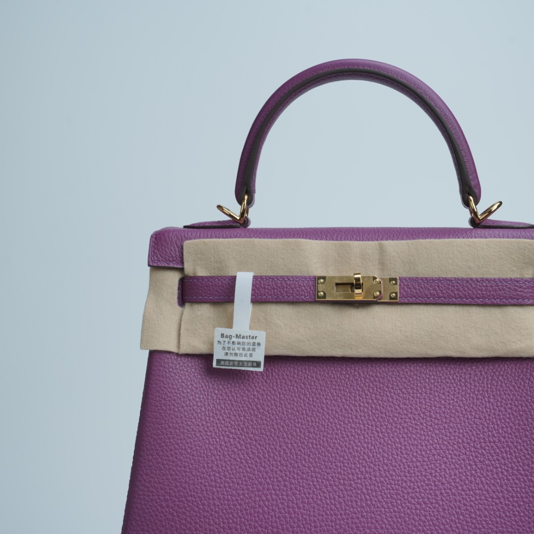 Hermes Kelly Purple Togo leather shoulder everyday