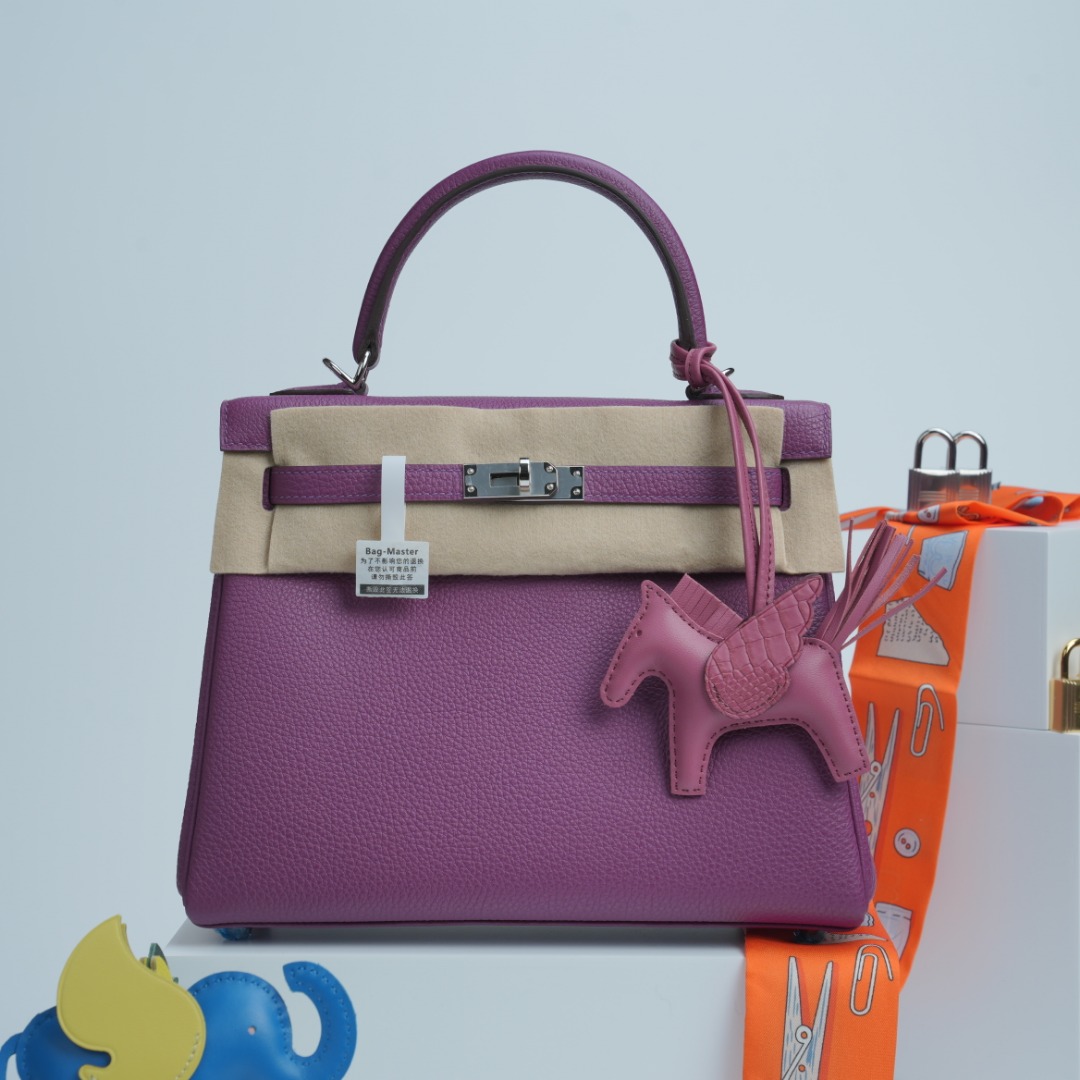 Hermes Kelly Purple and Beige shoulder everyday