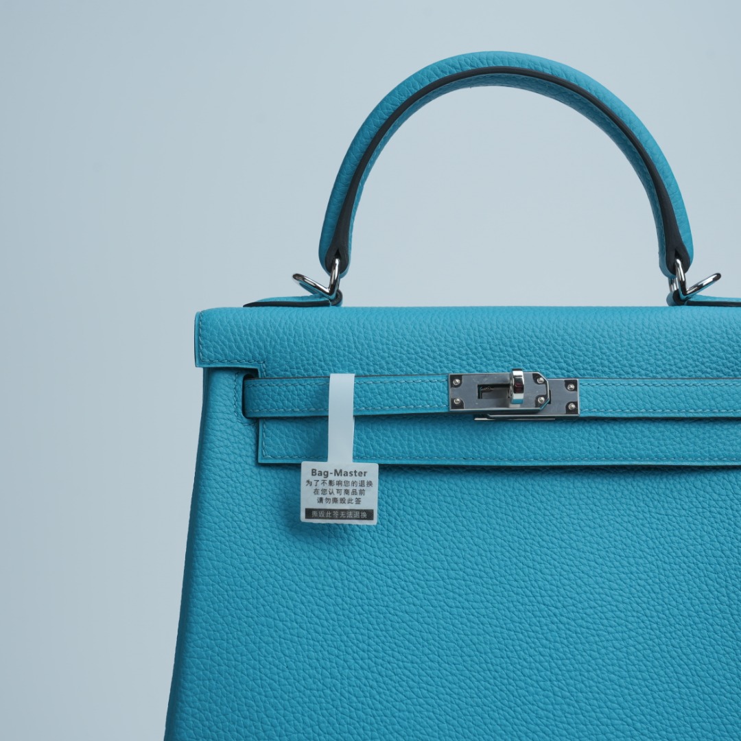 Hermes Kelly Blue Togo leather handbag everyday