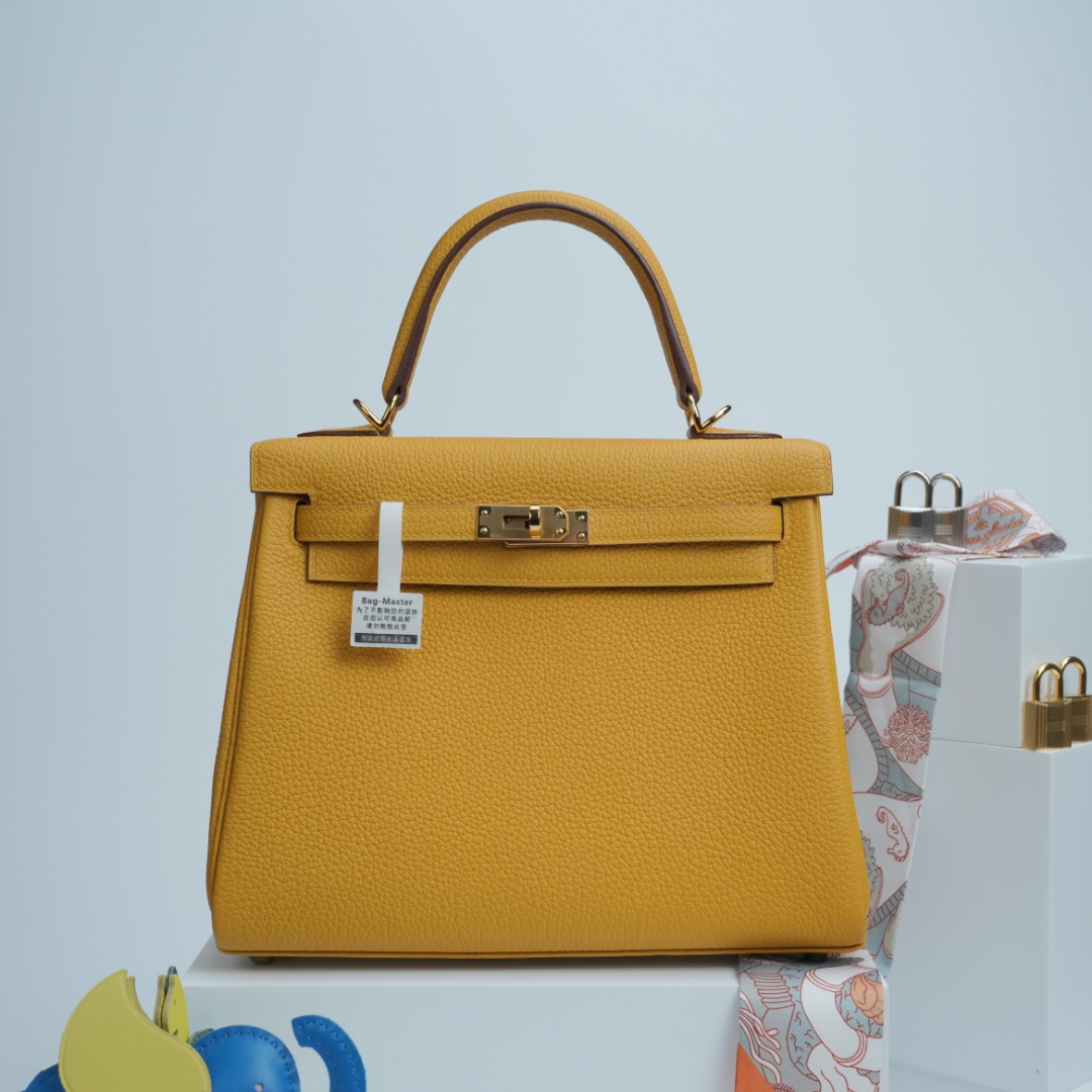 Hermes Kelly Yellow Togo shoulder everyday