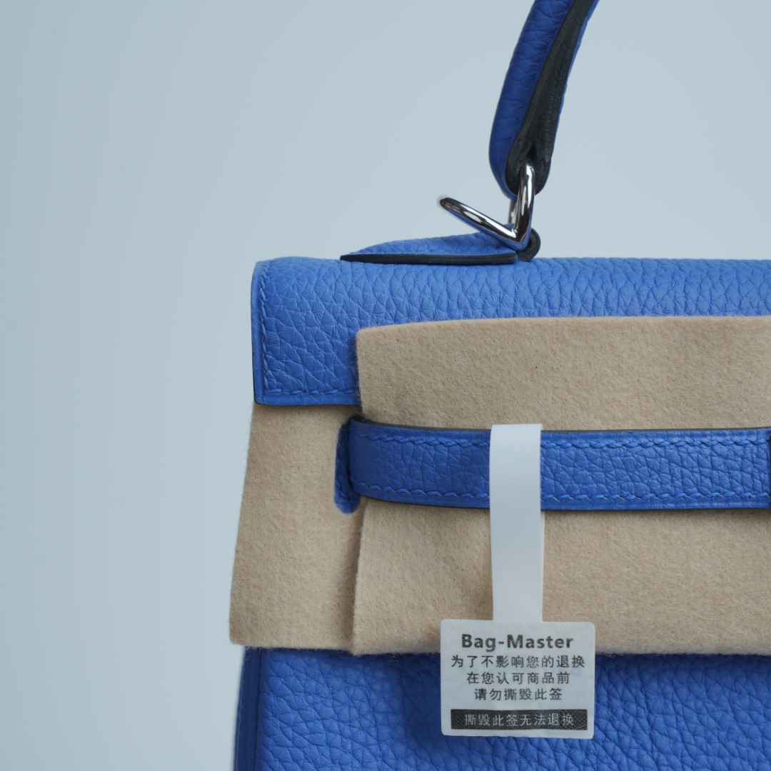 Hermes Kelly Blue and Beige Togo leather everyday