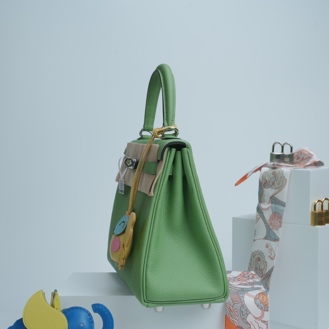 Hermes Kelly Green Togo shoulder everyday