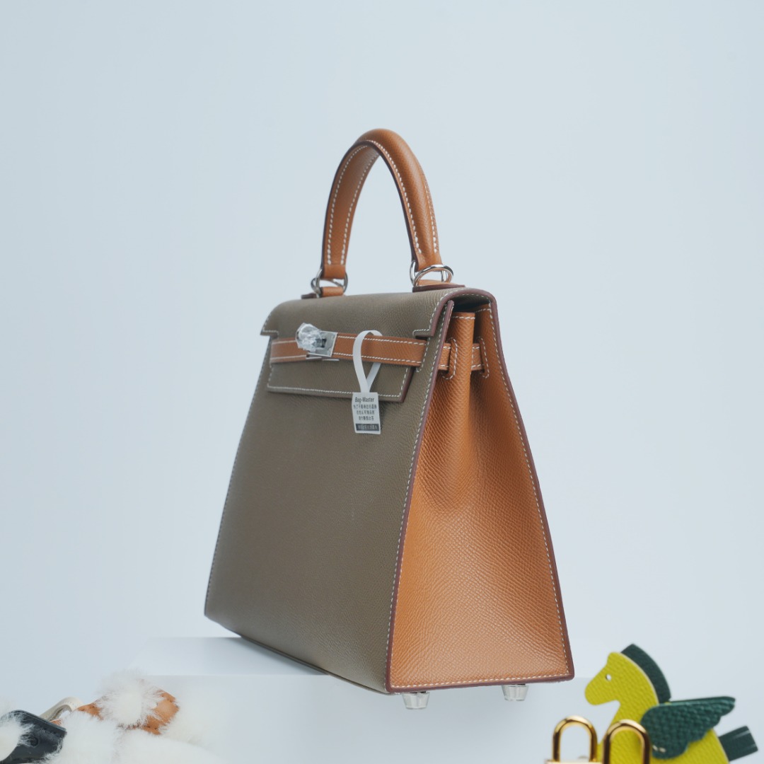 Hermes Kelly Etoupe Tan Epsom shoulder everyday