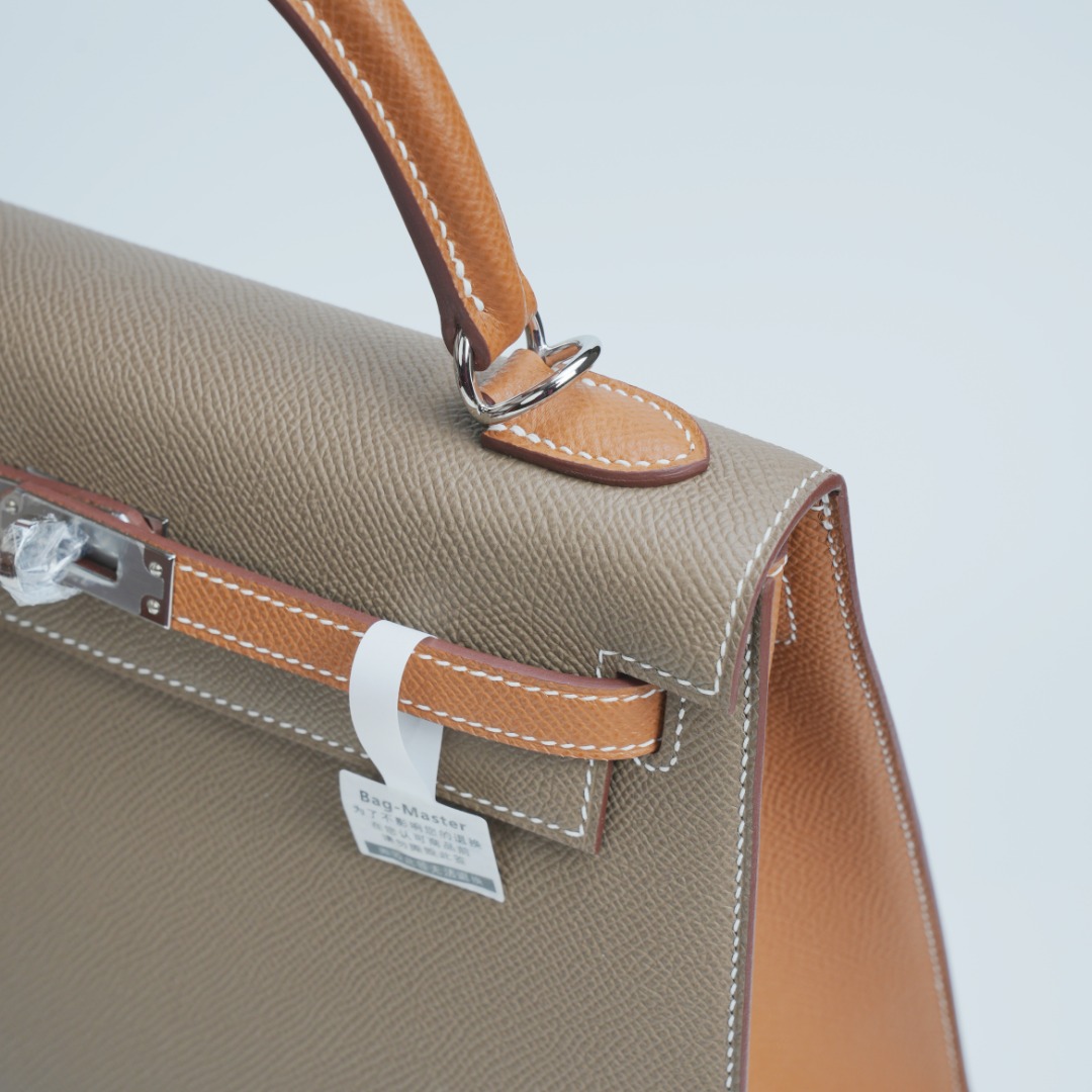 Hermes Kelly Etoupe Tan Epsom shoulder everyday