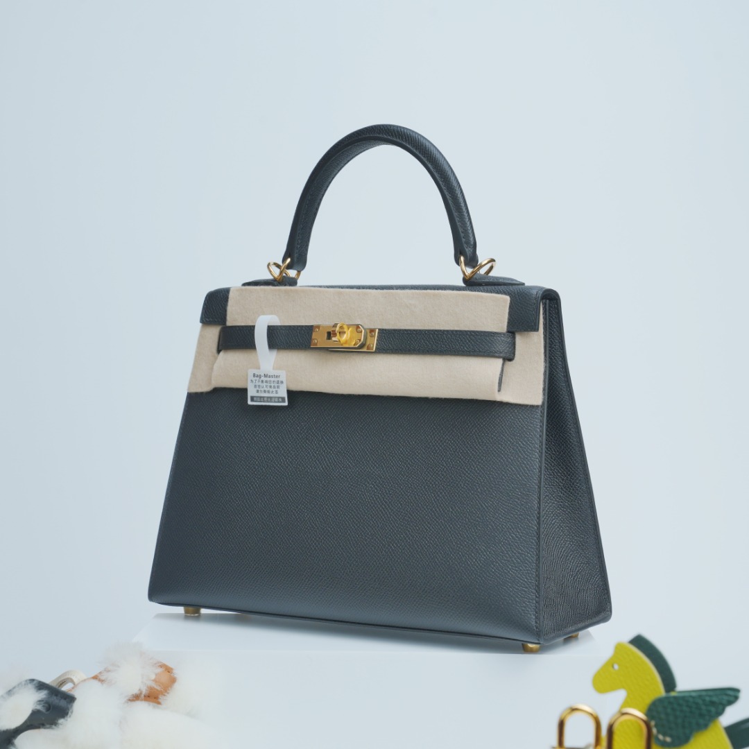 Hermes Kelly Dark grey Epsom shoulder everyday