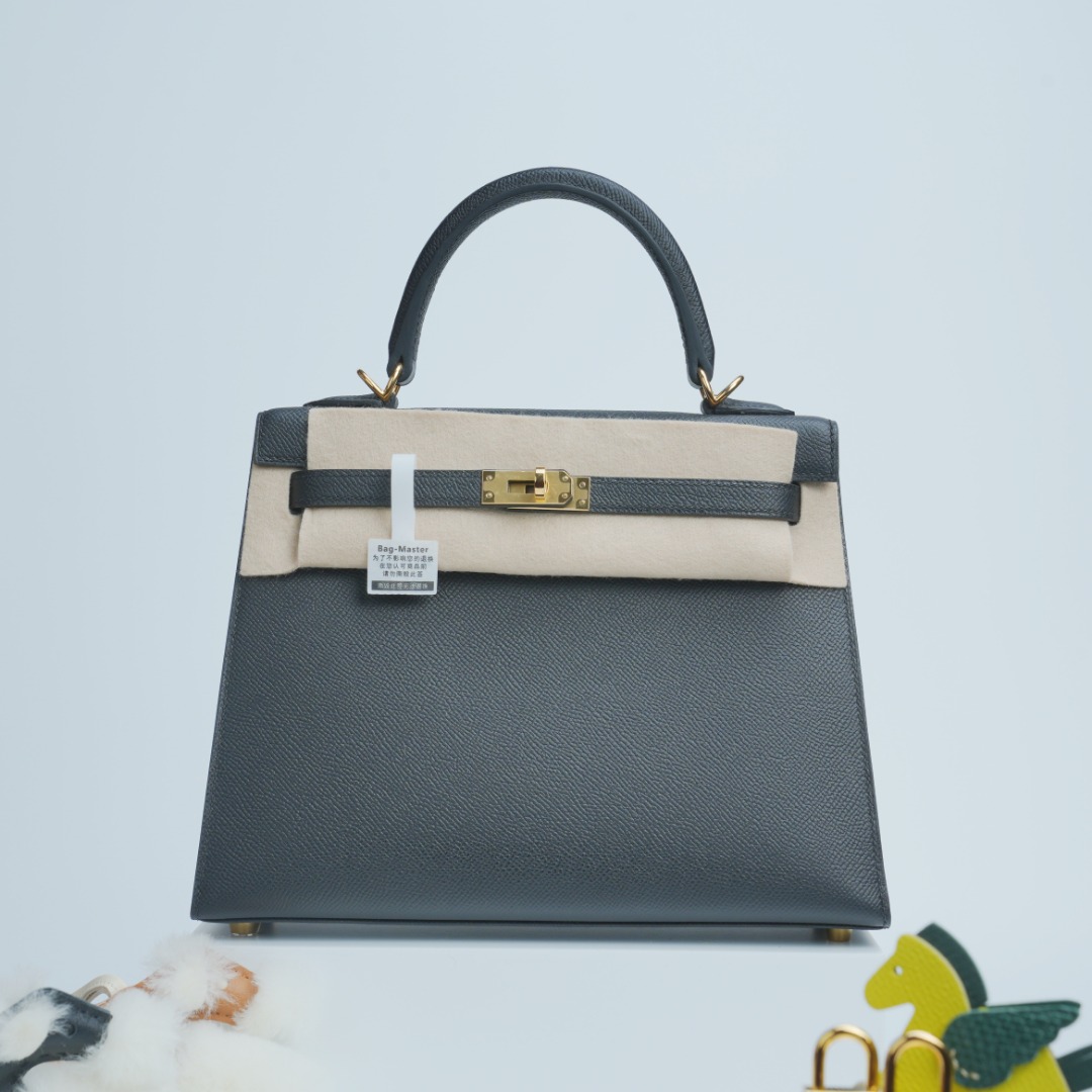 Hermes Kelly Dark grey Epsom shoulder everyday