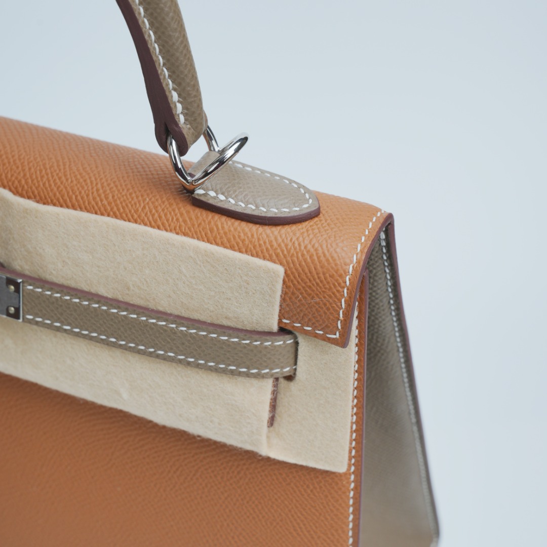 Hermes Kelly Gold Taupe Epsom shoulder everyday