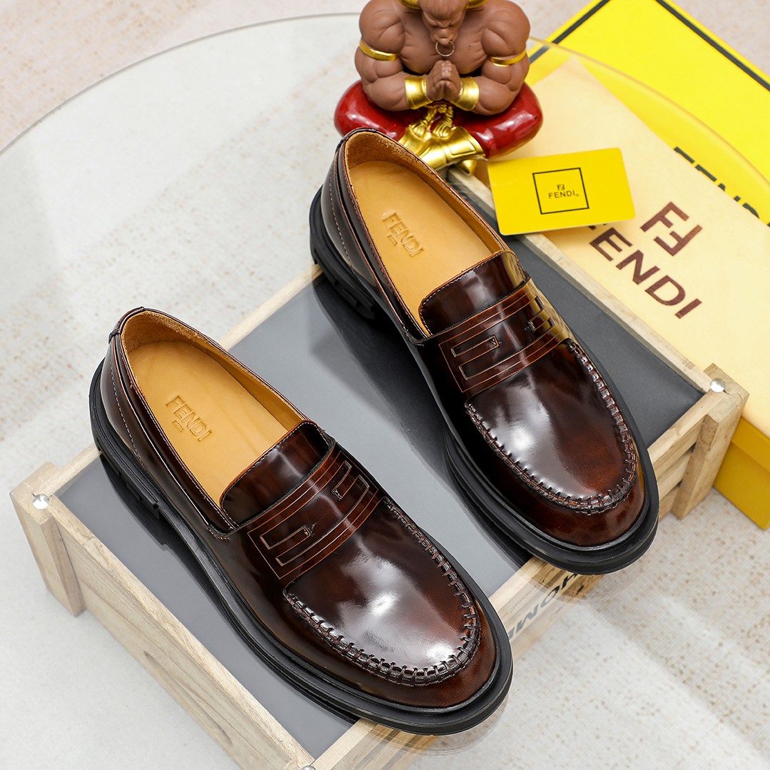 Fendi Shoes Plain Toe Men Cowhide