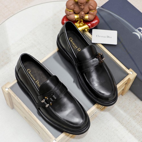 Dior Men's Black Leather Loafers with Buckle Detail, Sizes 39-44 1 Dior Men's Black Leather Loafers with Buckle Detail, Sizes 39-44
