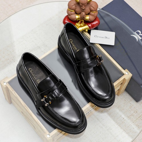 Dior Men's Black Leather Loafers, Italian Woven Leather, Rubber Sole 1 Dior Men's Black Leather Loafers, Italian Woven Leather, Rubber Sole