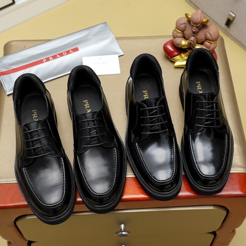 Prada Men's Black Leather Lace-Up Dress Shoes, Durable and Stylish 1 Prada Men's Black Leather Lace-Up Dress Shoes, Durable and Stylish