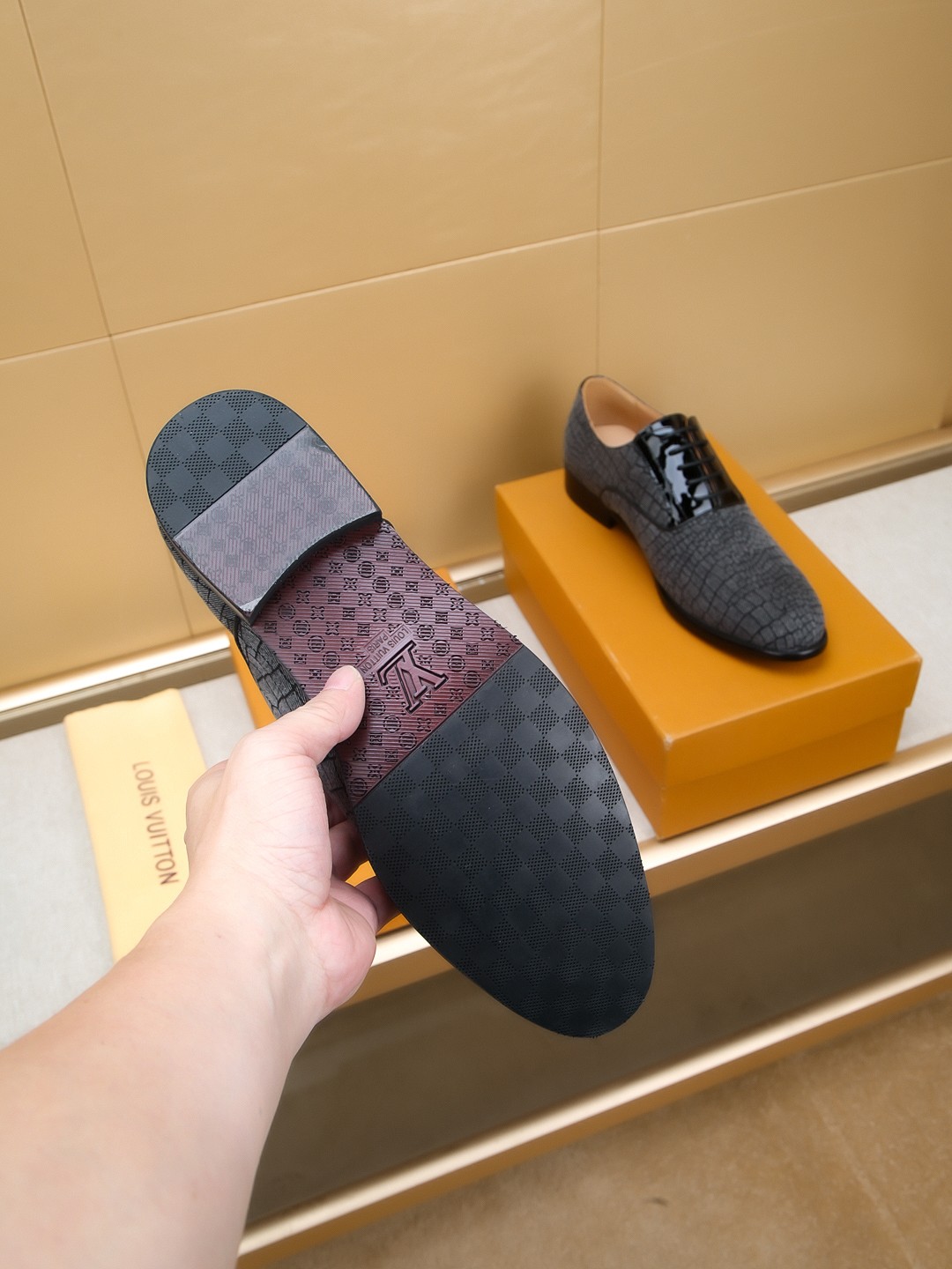 Louis Vuitton Men's Dress Shoes: Italian Leather, Embossed Design, Size 39-44 10 a1742403845833 7476