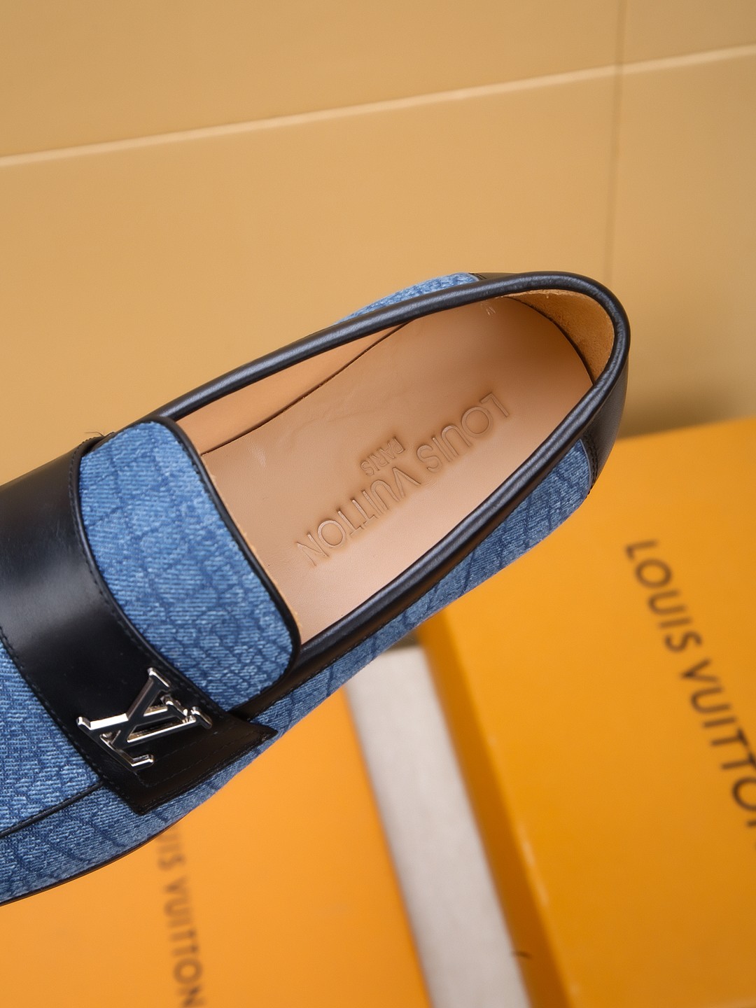 Louis Vuitton Men's Blue Leather Loafers with Embossed Design, Sizes 39-44 8 a1742404374809 0028