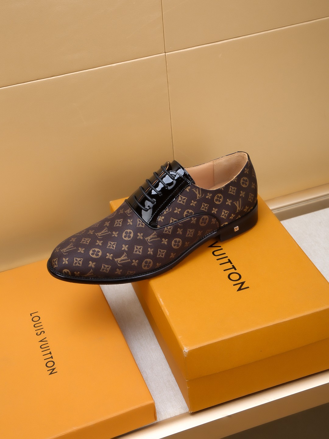 Louis Vuitton Men's Oxford Dress Shoes Leather Brown Monogram Size 39-44 7 a1742405581111 3200