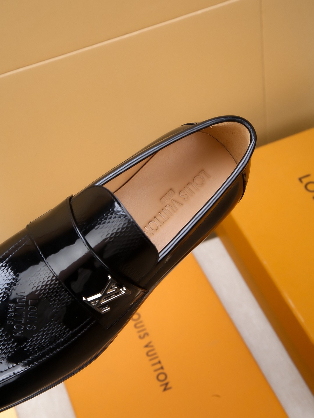 Louis Vuitton Men's Black Leather Loafers with Embossed Detailing, Sizes 39-44 8 a1742406448969 2754