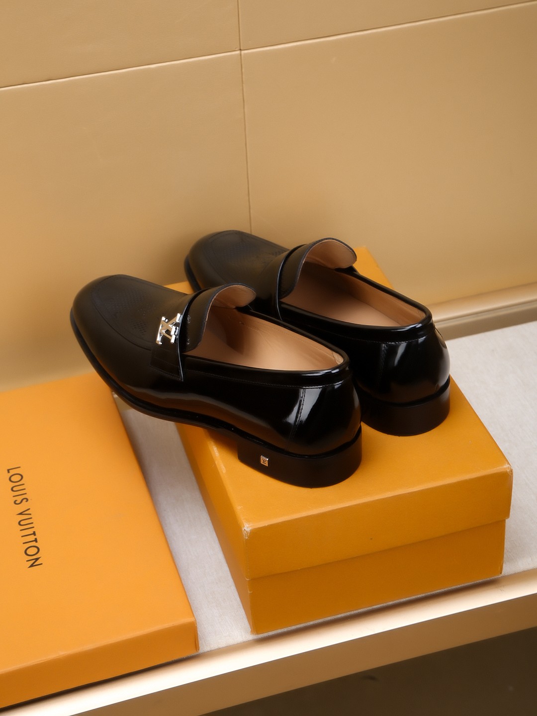 Louis Vuitton Men's Black Leather Loafers with Embossed Detailing, Sizes 39-44 9 a1742406450655 4280