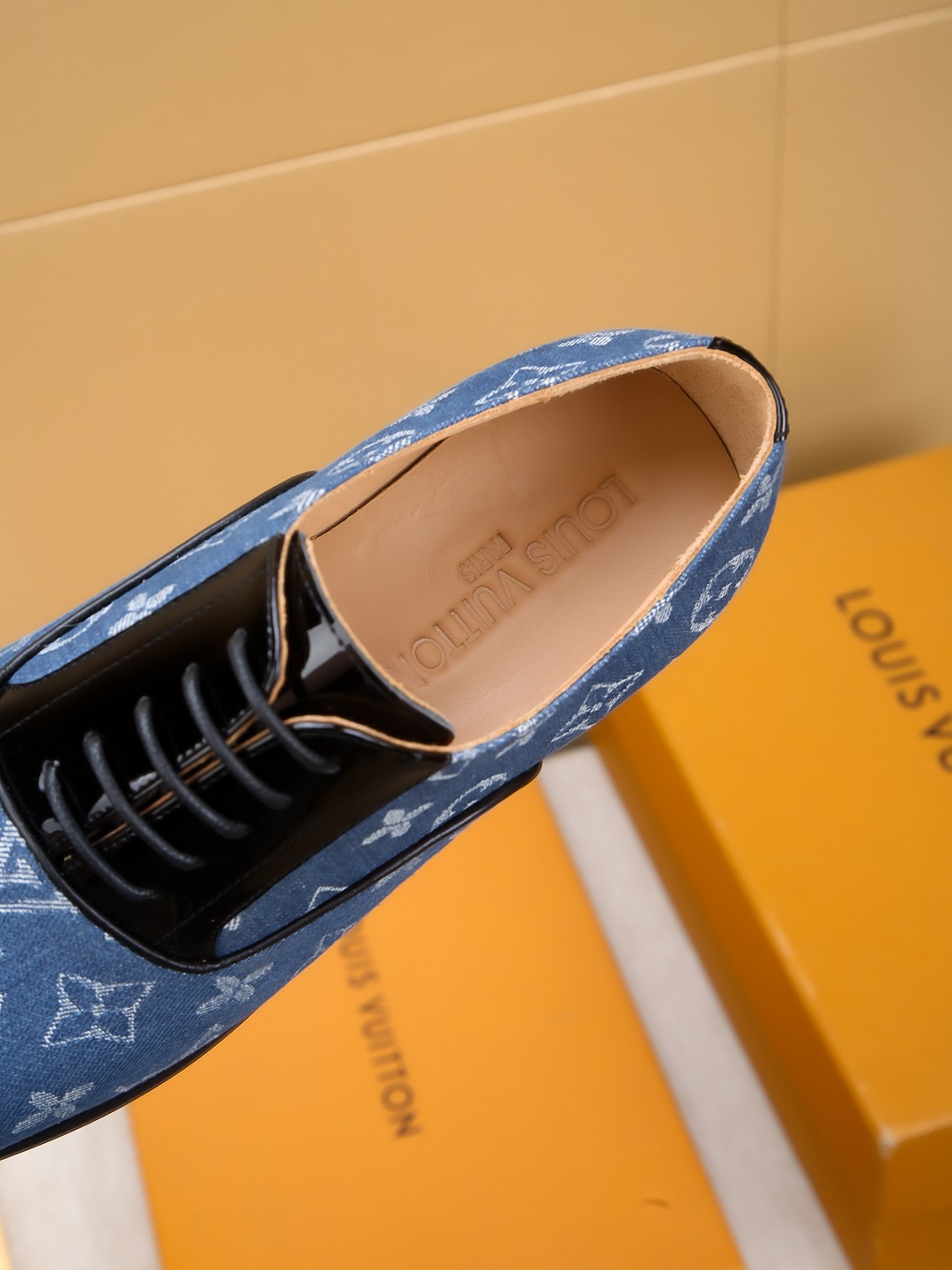 Louis Vuitton Men's Blue Monogram Leather Dress Shoes, Size 39-44 9 a1742406776858 5760