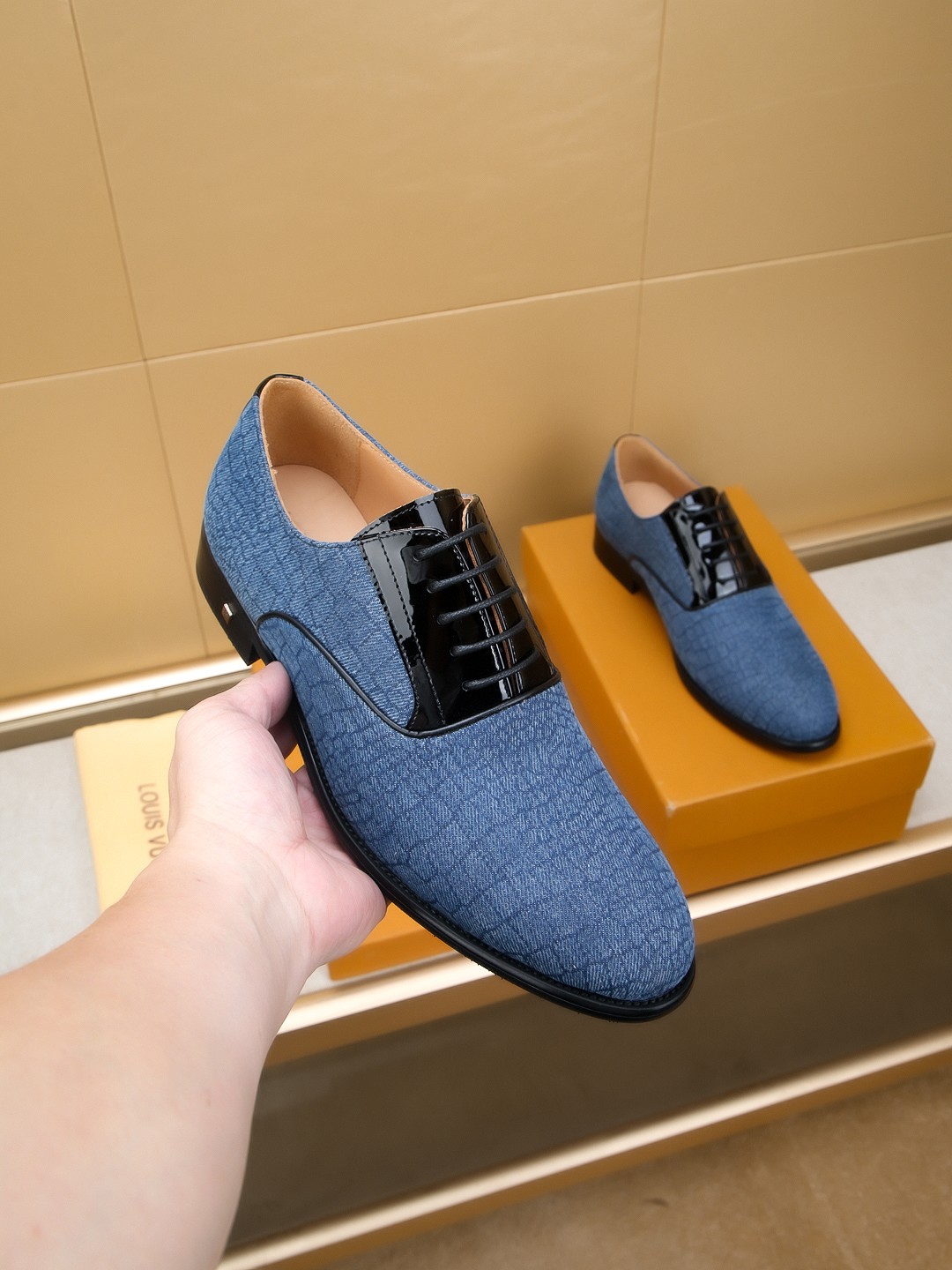 Louis Vuitton Men's Blue Leather Dress Shoes, Comfortable & Stylish 4 a1742406969187 8723