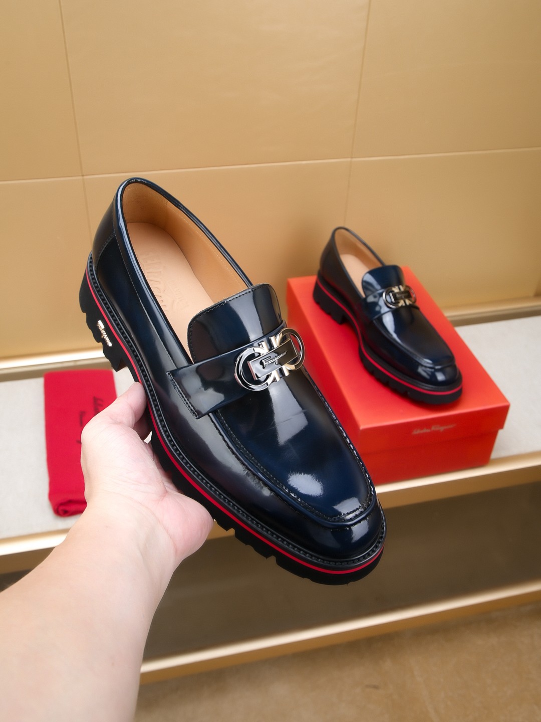 Salvatore Ferragamo Men's Leather Loafers Fashion Handmade Shoes Size 39-44 4 a1742520812636 8086