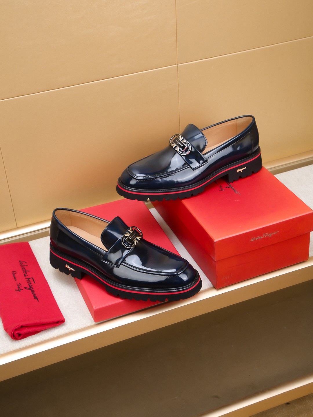 Salvatore Ferragamo Men's Leather Loafers Fashion Handmade Shoes Size 39-44 6 a1742520812760 8741
