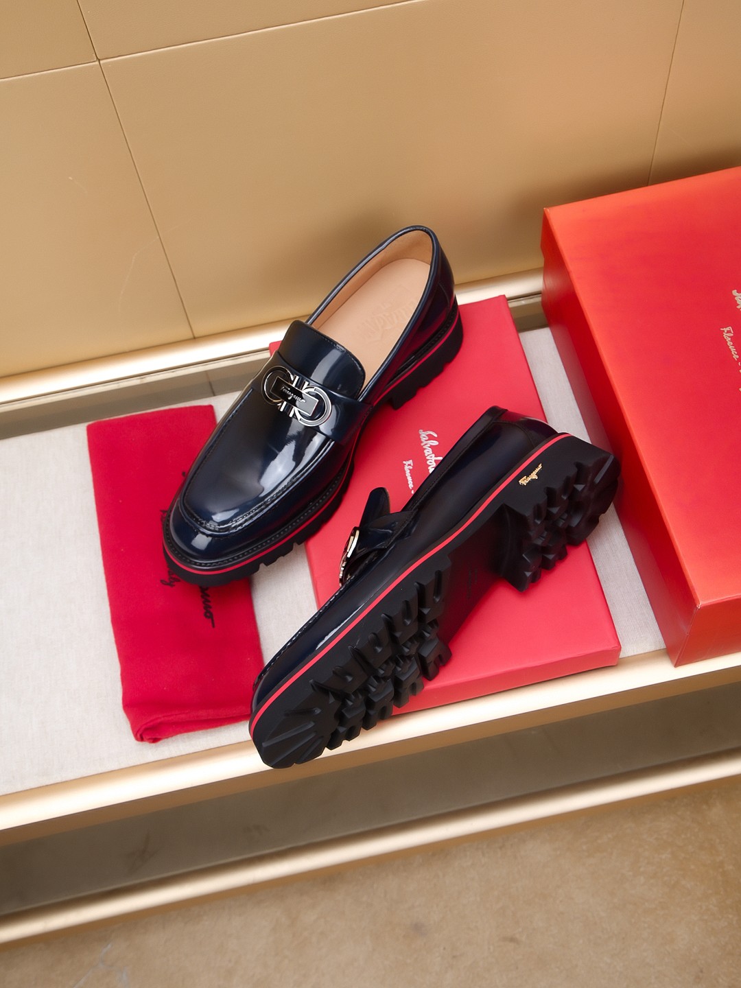 Salvatore Ferragamo Men's Leather Loafers Fashion Handmade Shoes Size 39-44 5 a1742520812800 5644