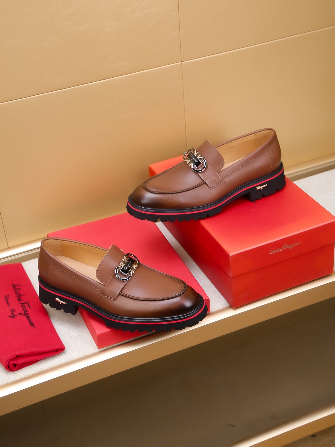 Salvatore Ferragamo Brown Leather Loafers with High-Quality Craftsmanship 6 a1742520870428 4422