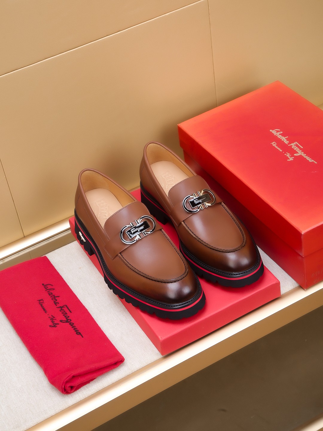 Salvatore Ferragamo Brown Leather Loafers with High-Quality Craftsmanship 1 Salvatore Ferragamo Brown Leather Loafers with High-Quality Craftsmanship