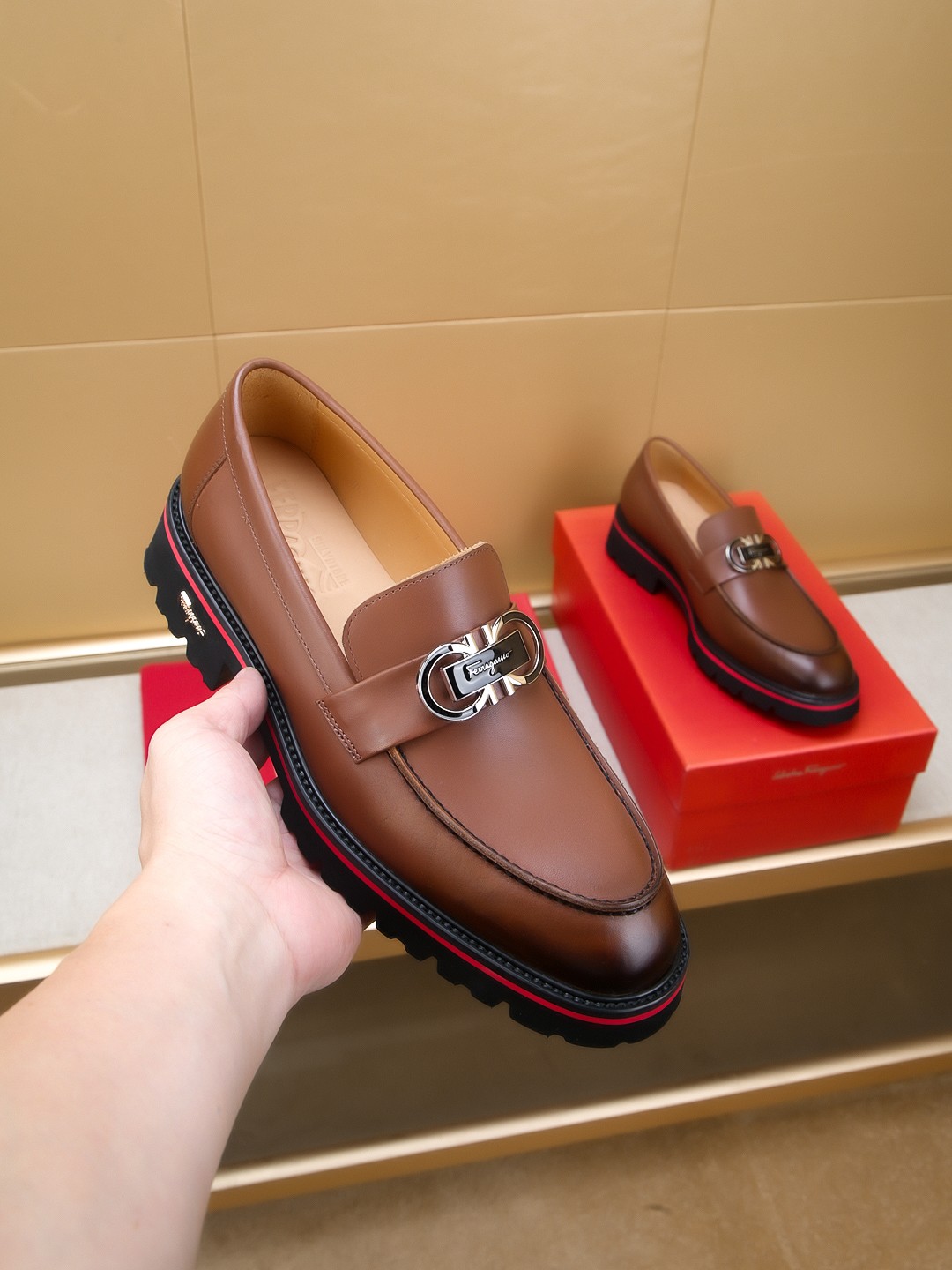 Salvatore Ferragamo Brown Leather Loafers with High-Quality Craftsmanship 4 a1742520870577 3515