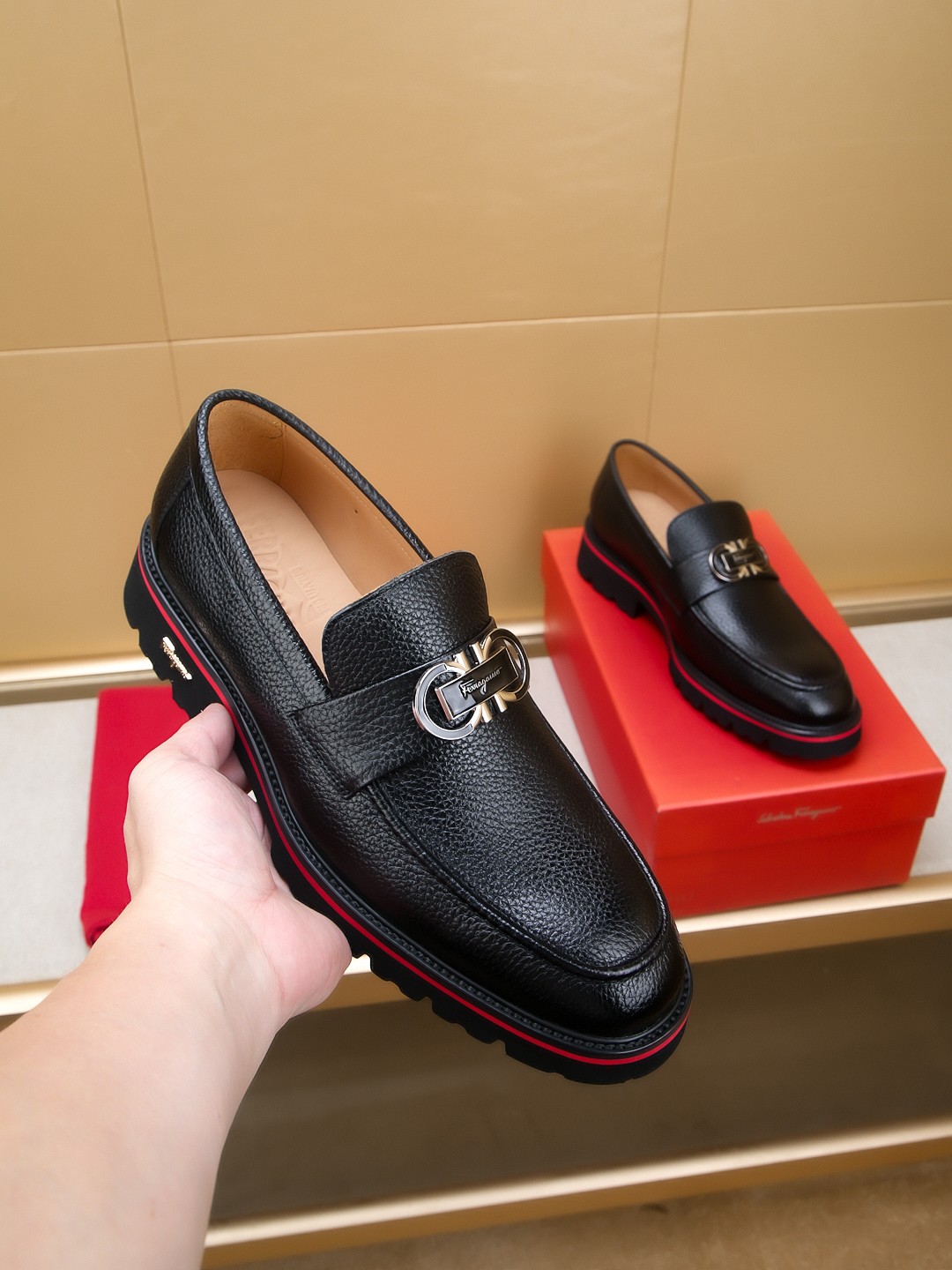 Salvatore Ferragamo Men's Leather Loafers - Stylish and Comfortable 4 a1742521330916 3786
