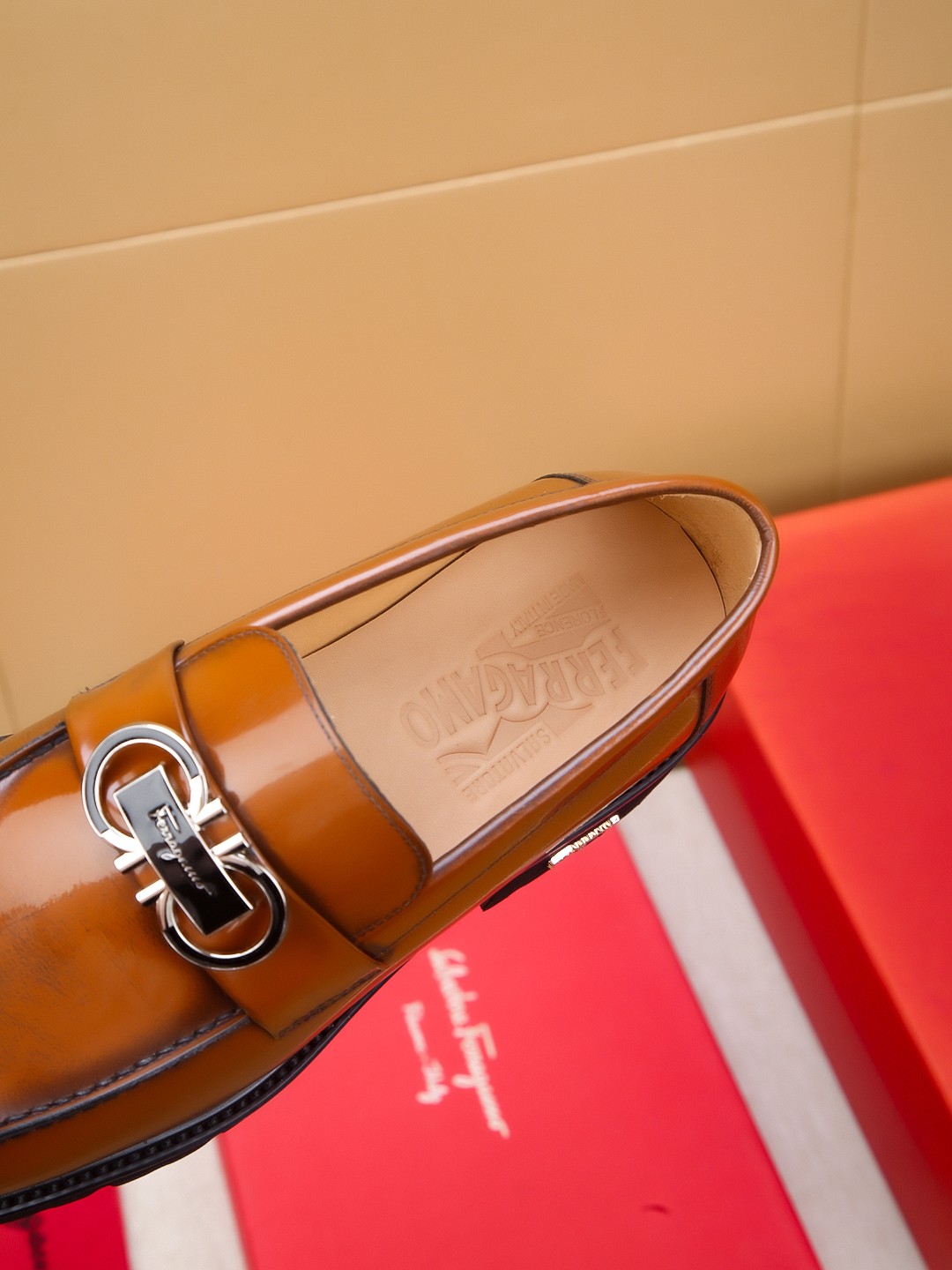 Salvatore Ferragamo Men's Brown Leather Loafers With Buckle 9 a1742521383493 3565