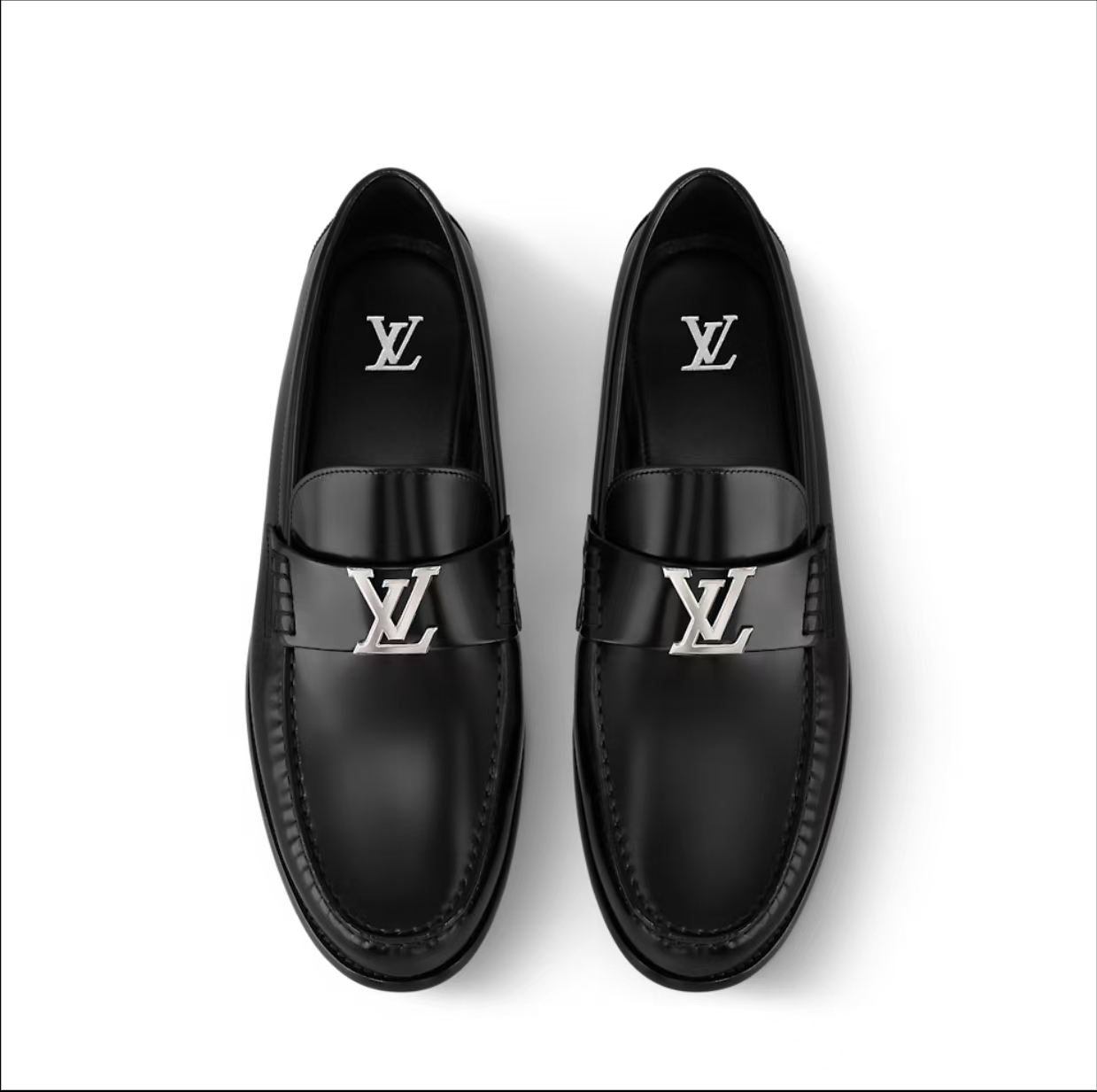 Louis Vuitton Men's Leather Loafers - Black, Sizes 38-45 - Italian Leather