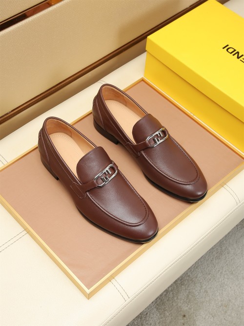Fendi Men's Formal Leather Loafers Classic Series - Genuine Leather