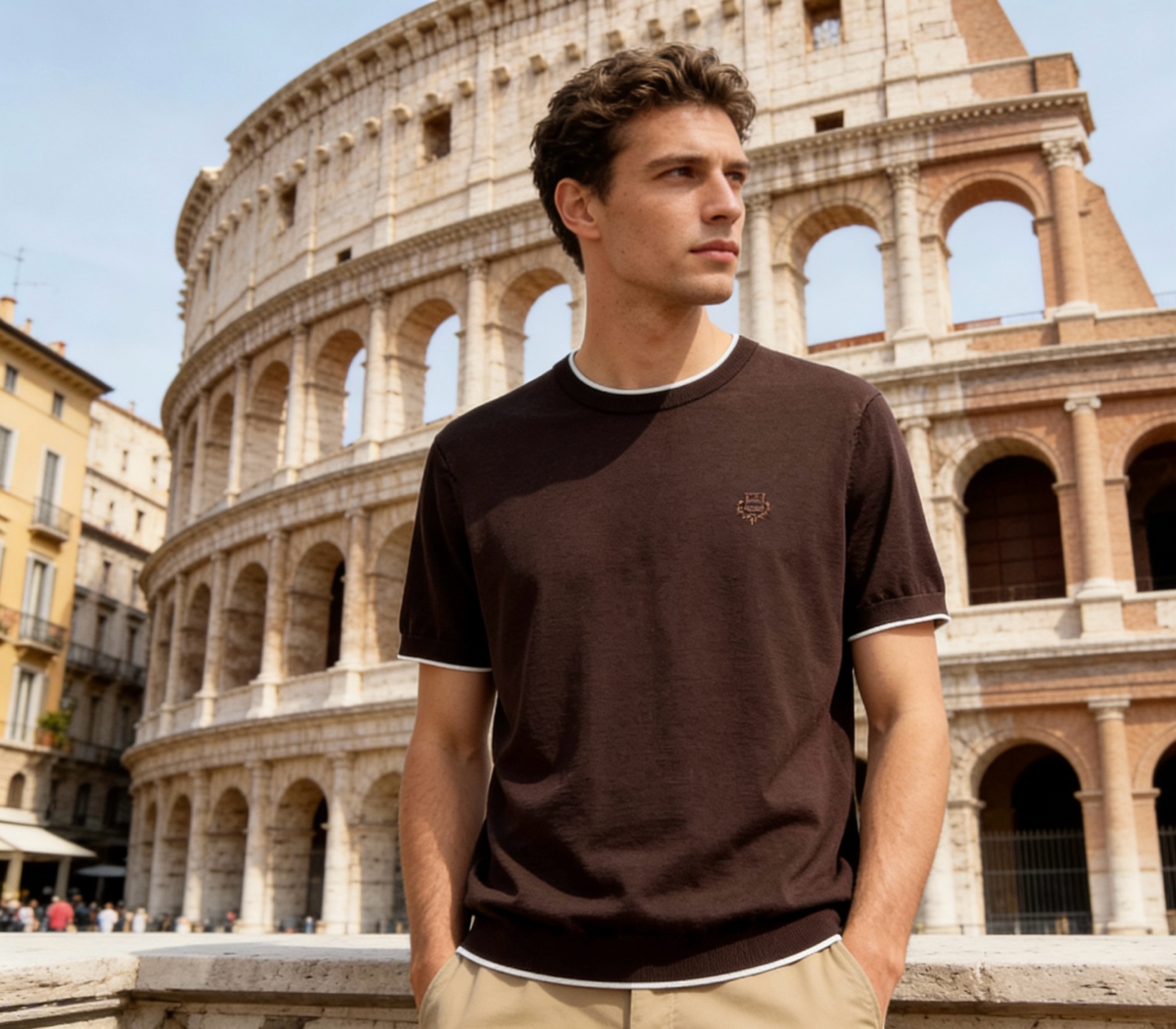 loro Piana 1936春夏新款 桑蚕丝混纺男士针织短袖衫！采用10%蚕丝+90％莱赛尔天丝混纺质