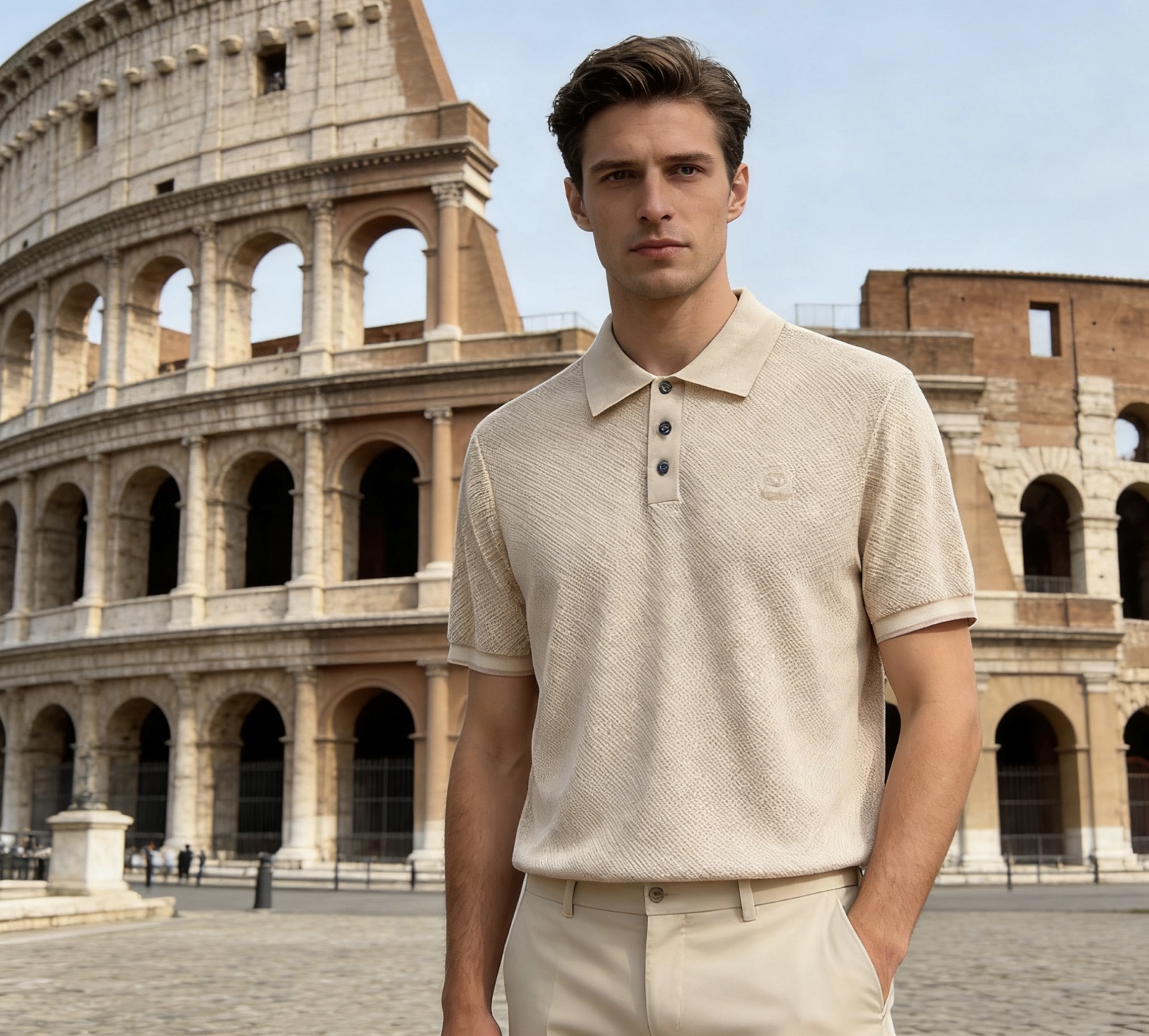 loro Piana 1936春夏新款 桑蚕丝混纺男士针织短袖衫！采用10%蚕丝+90％莱赛尔天丝混纺质