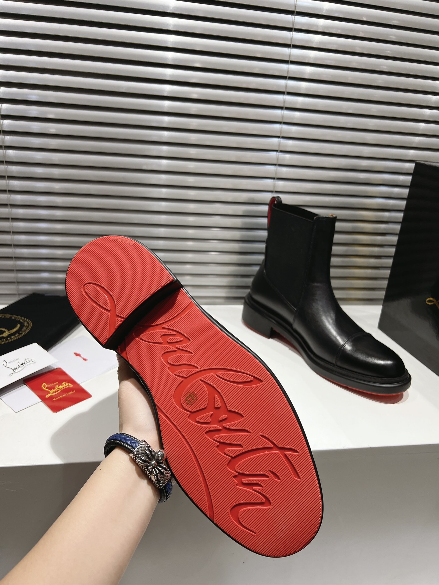 Christian Louboutin Urbino Black Leather Chelsea Boots for Men, High-End Custom 9 i1731400198 4005 1