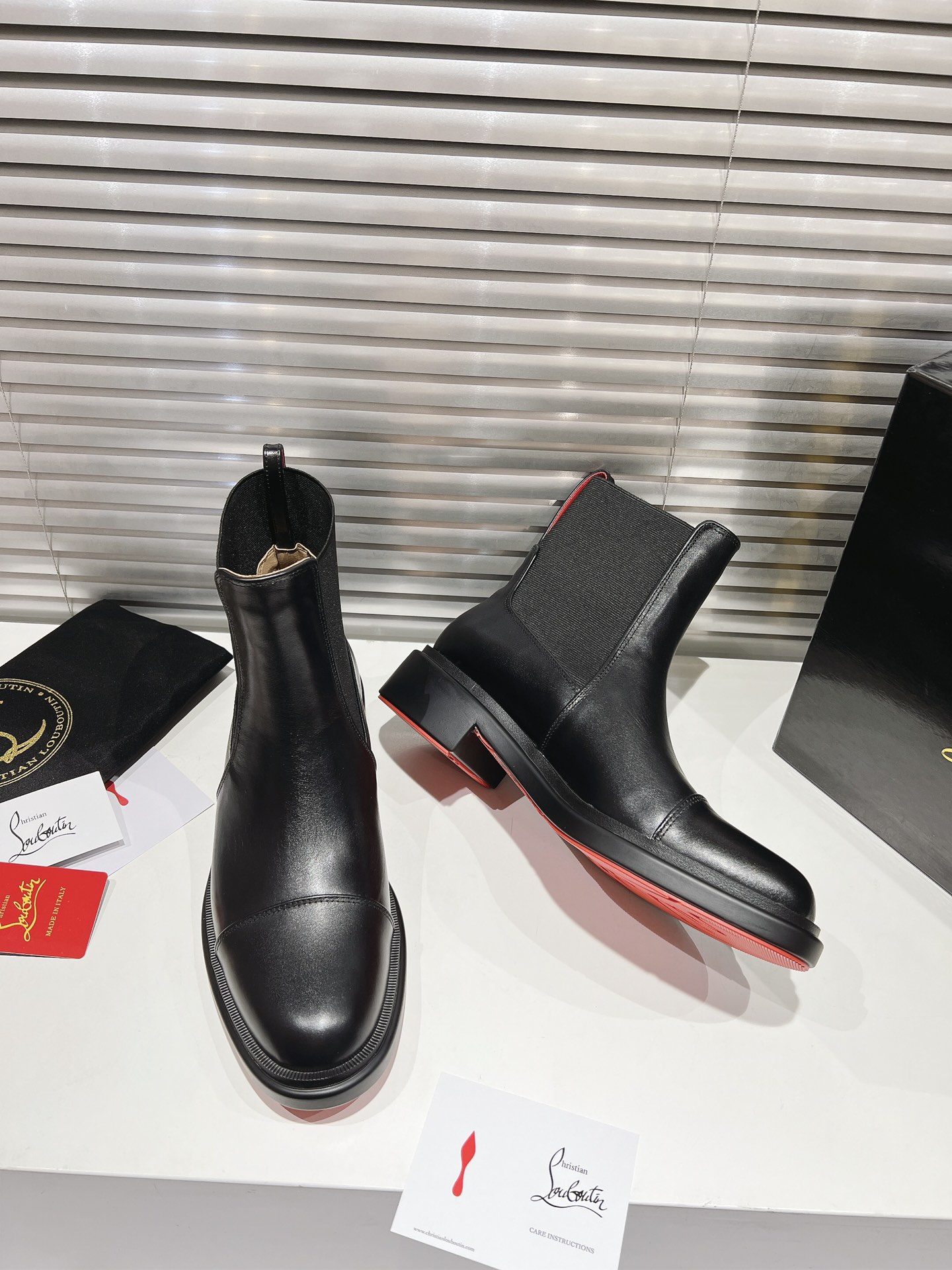 Christian Louboutin Urbino Black Leather Chelsea Boots for Men, High-End Custom 3 i1731400198 8458 6