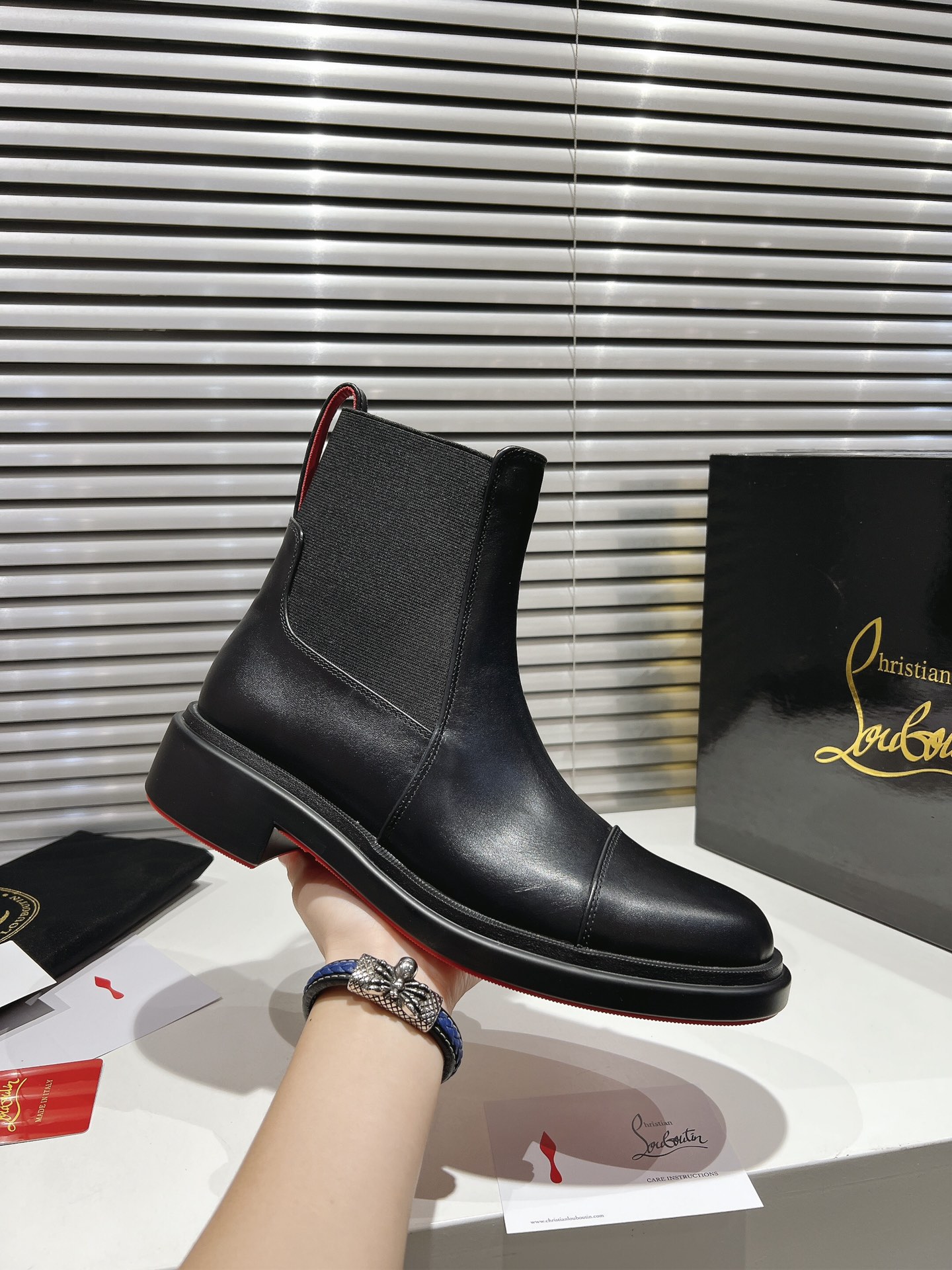 Christian Louboutin Urbino Black Leather Chelsea Boots for Men, High-End Custom 6 i1731400198 8522 5