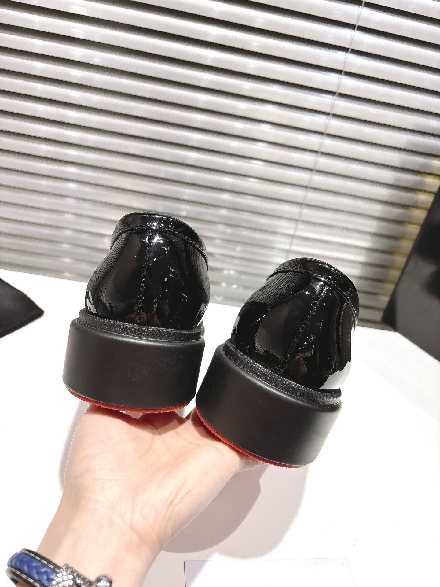 Christian Louboutin Black Buckle Loafers