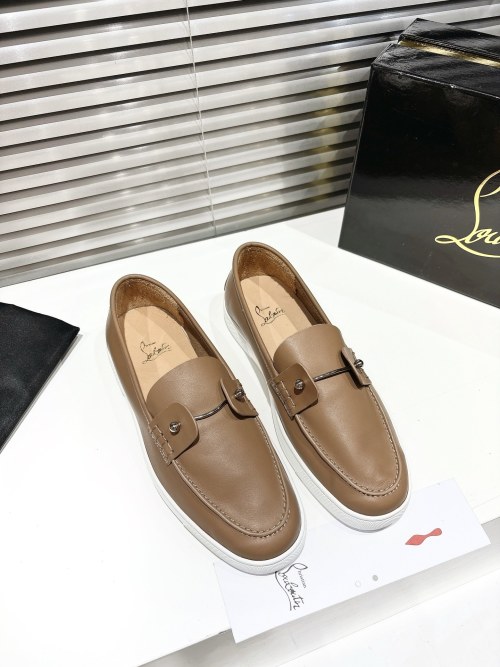 Christian Louboutin Khaki Leather Beaded Loafers Top-Tier Custom Edition 1 Christian Louboutin Khaki Leather Beaded Loafers Top-Tier Custom Edition
