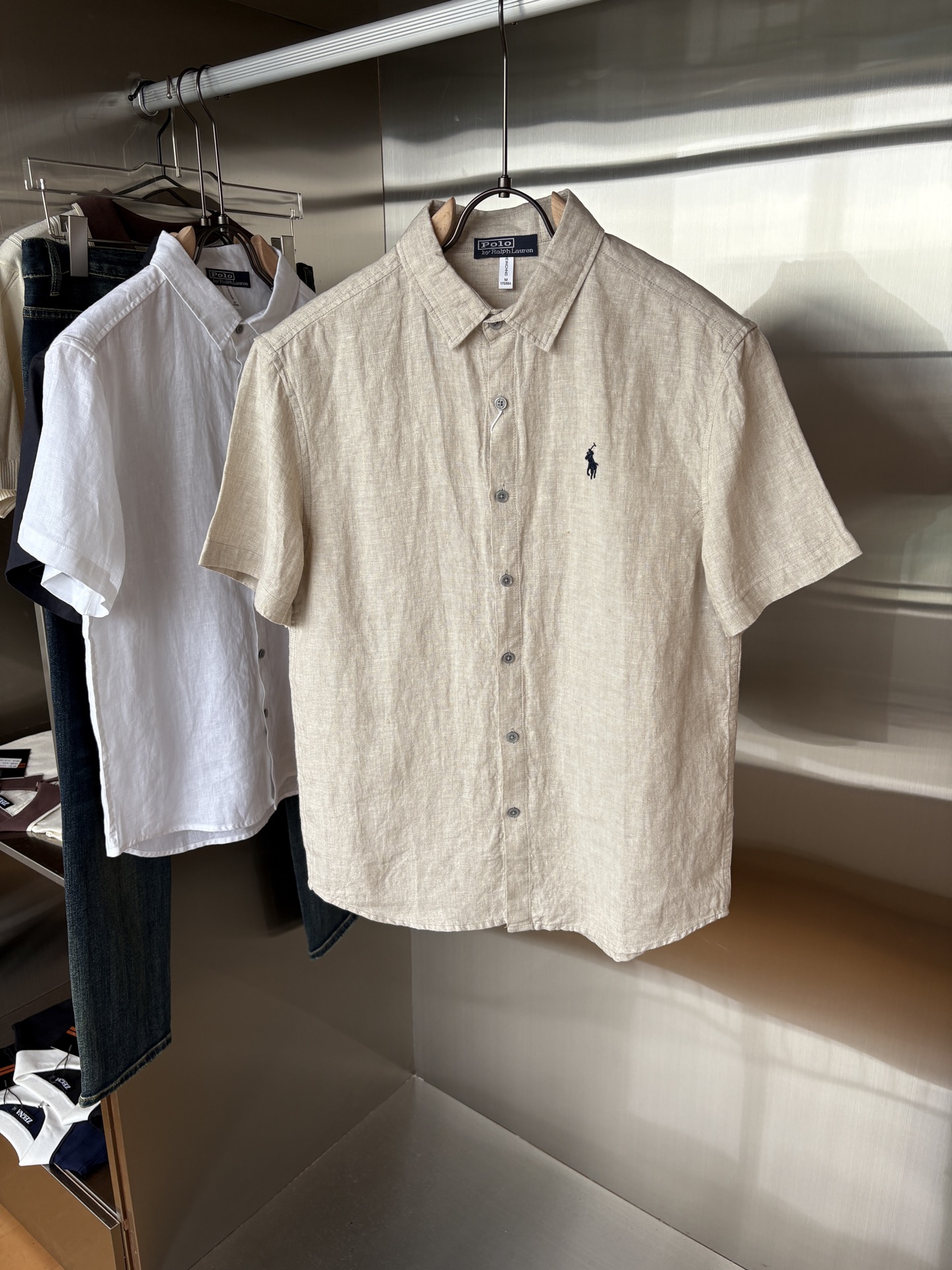NO:485046,Lav Lauren's new pure linen simple and versatile casual shirt for summer 2025, comfortable and breathable fabric and fashionable versatile color white, original erotic color, dark blue Size M-3XL, alexander wang19860909拉夫劳伦2025年夏季新款纯亚麻简约百搭休闲衬衣,面料舒适透气&时尚百搭 颜色白色、原麻色、深蓝色 尺码M-3XL,,alexander wang,Men's clothing