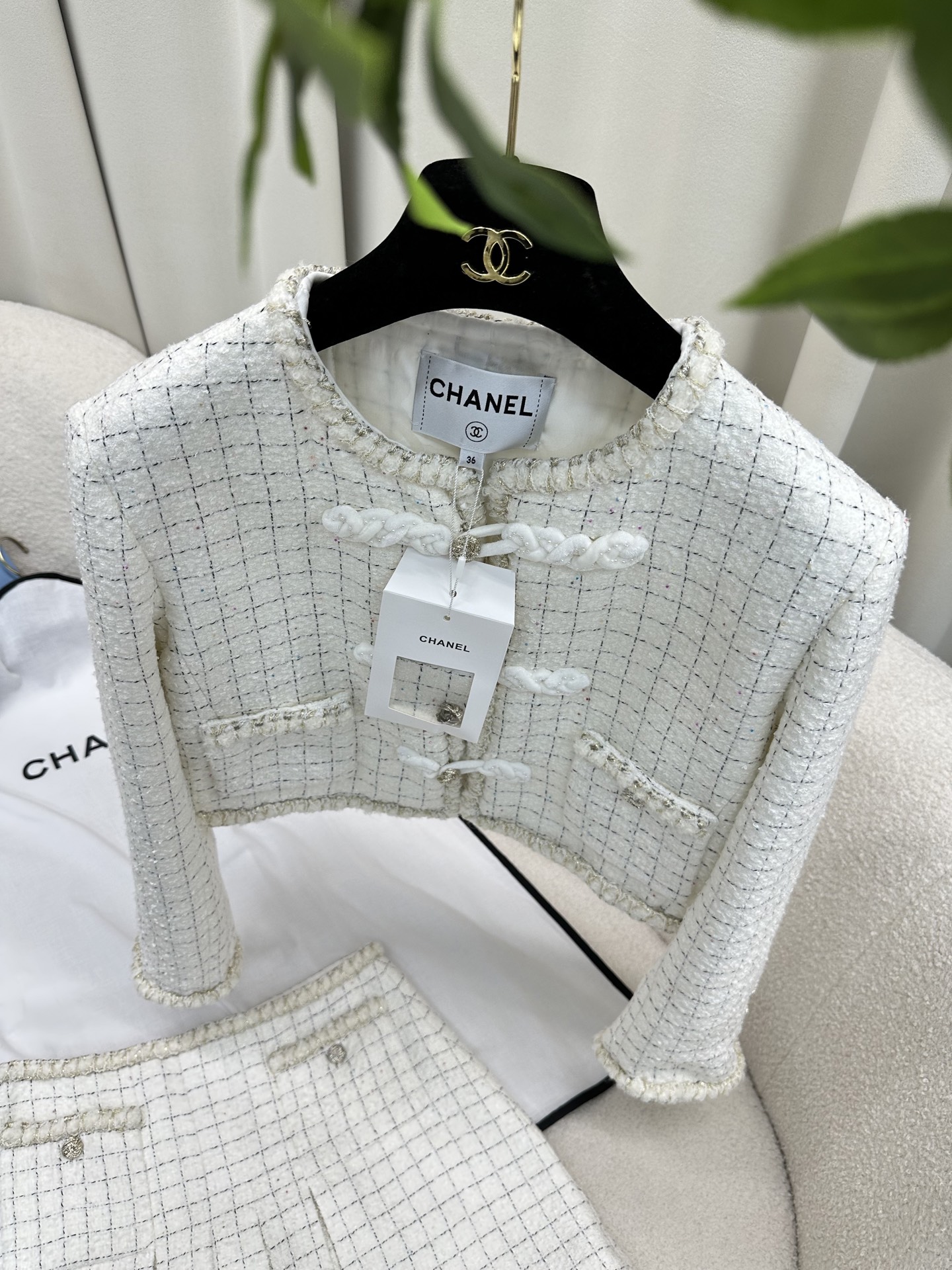 Chanel Inspired Tweed Skirt Suit Set with Handmade Knot Buttons 5 i1755334912082 6933 0 4
