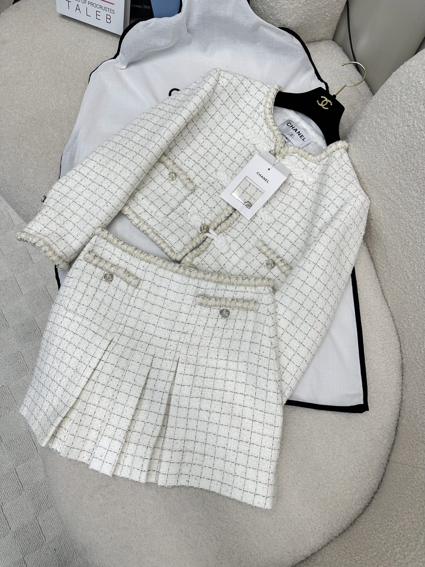 Chanel Inspired Tweed Skirt Suit Set with Handmade Knot Buttons 4 i1755334914095 921 0 3