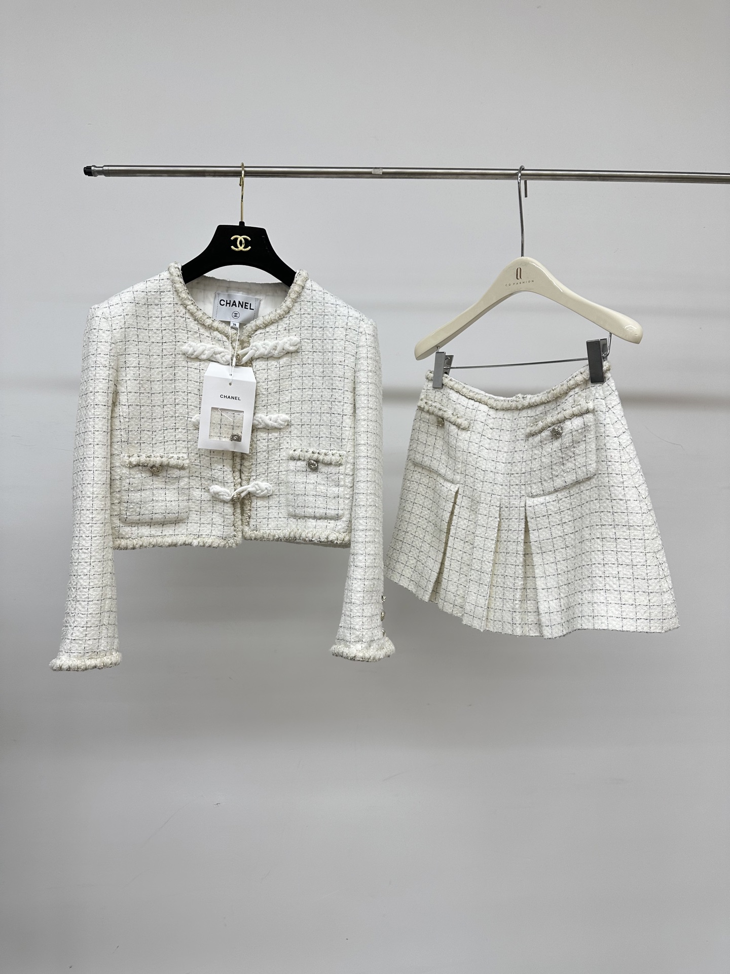 Chanel Inspired Tweed Skirt Suit Set with Handmade Knot Buttons 2 i1755334915147 9162 0 0